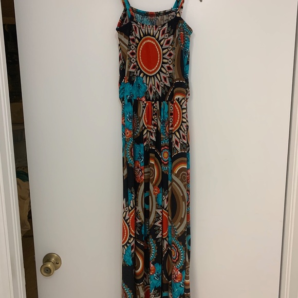 Fun maxi dress, colorful, bright, casual or dressy - Picture 1 of 3